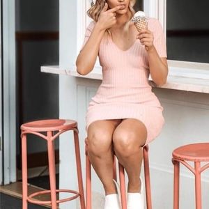 NAKED WARDROBE The Ribbed Mood Dress